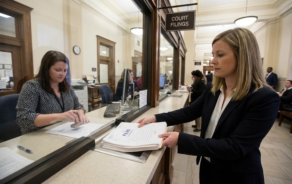 Court filing and legal document delivery services